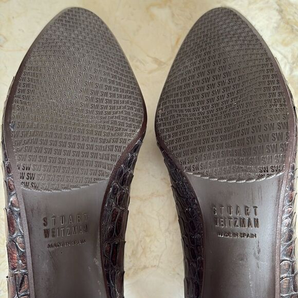 Stuart Weitzman Crocodile Leather Pumps Vintage 2” Heels - Picture 13 of 14